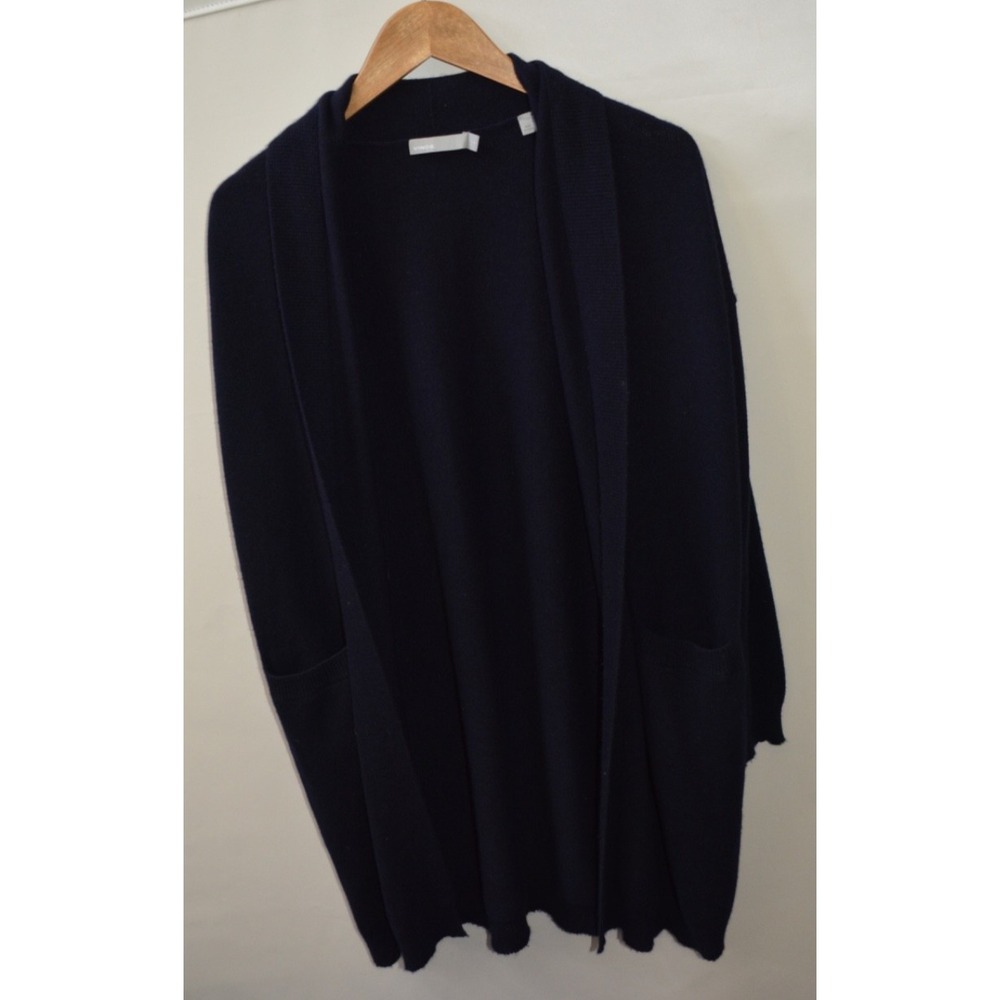 Vince 100% Cashmere Open Front Cardigan Small Blue – 22" P2P – 36" Length – Used